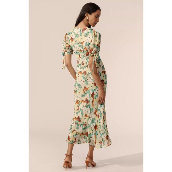 By Anthropologie Short-Sleeve V-Neck Slip Midi Dress 2X - Picture 4 of 4